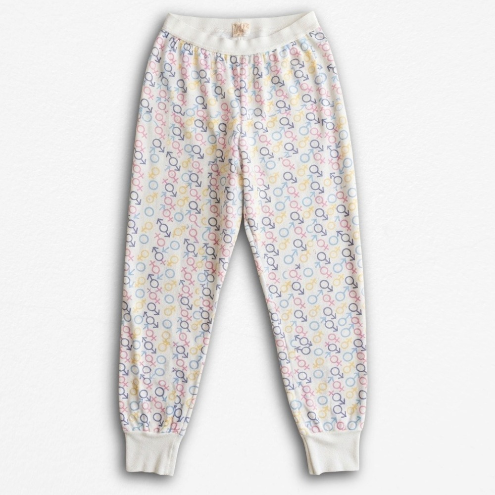 Vintage Sears Winterskins Thermal Pajama Pants Gender Symbol Print Women Large